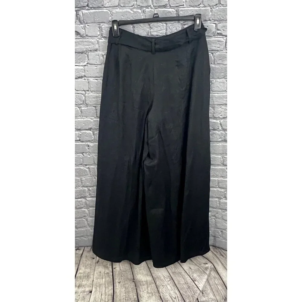 Banana Republic Meridian Black  Linen Pant with Matching Top‎ Size S 4